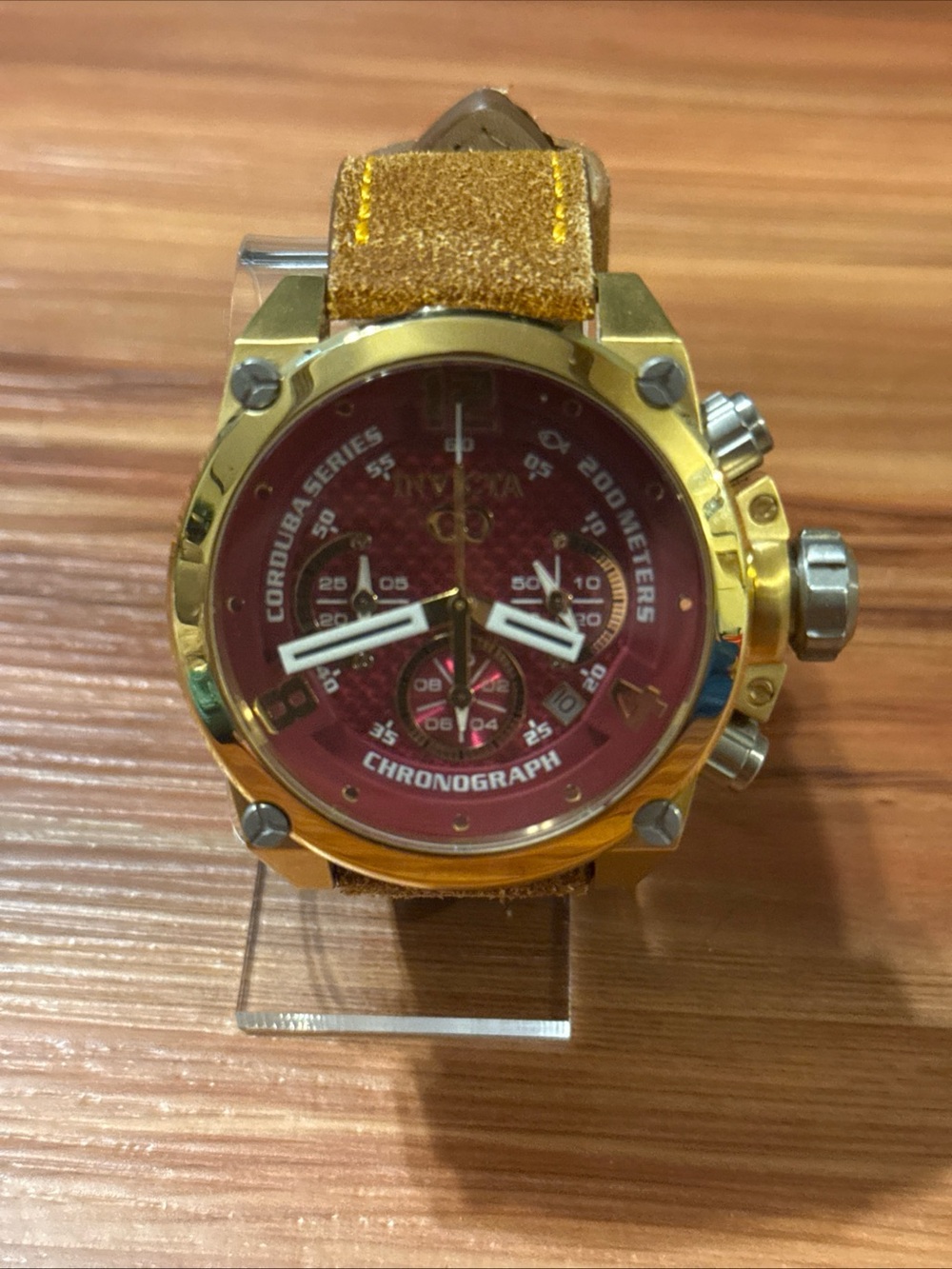 Invicta Corduba Chronograph (Model 24310) Brown Leather Band New Battery